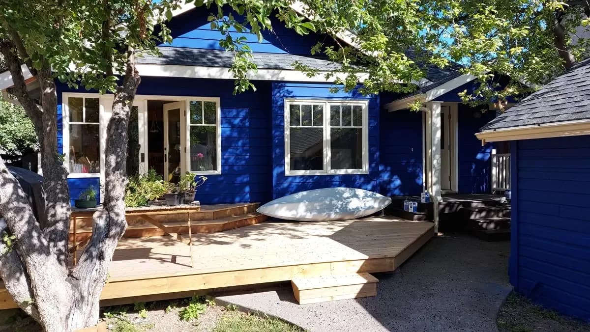 Modern living room with wooden floors and fireplace